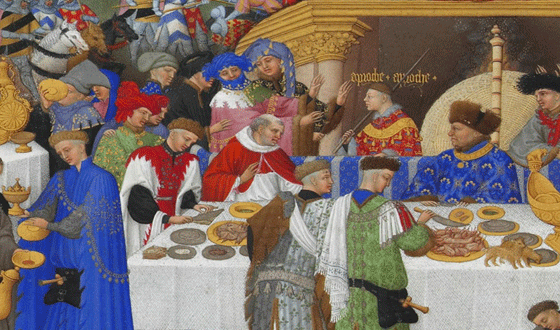 Nobili e re a tavola nel Medioevo