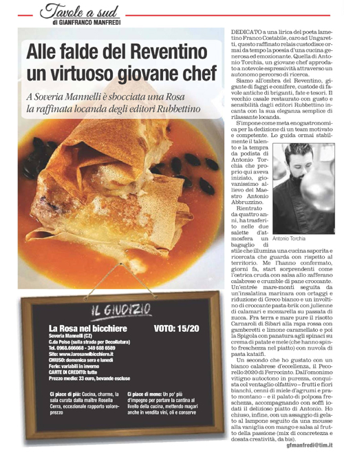 Alle falde del Reventino un virtuoso giovane chef